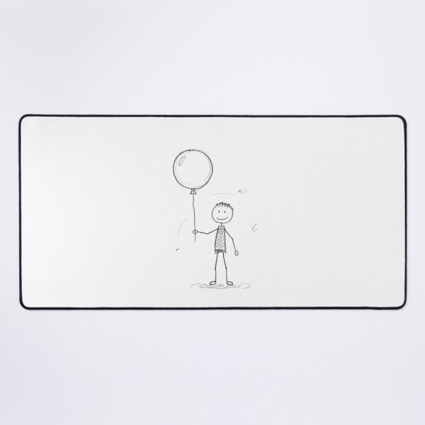 Item preview, Stick Figure with Balloon – Simple Whimsical Art designed and sold by Kavya Art.