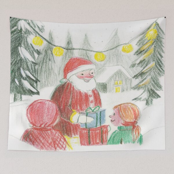 Item preview, Santa Claus, Christmas holidays, Christmas atmosphere, Christmas tree, toys, sharing, children, mountain designed and sold by Redbdon.