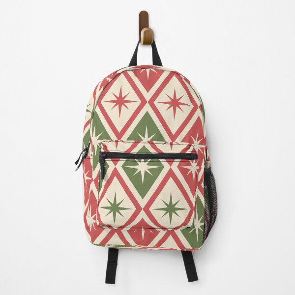 Item preview, Mid Century Christmas Atomic Stars On Diamonds in Green and Red designed and sold by Yasminepatterns .