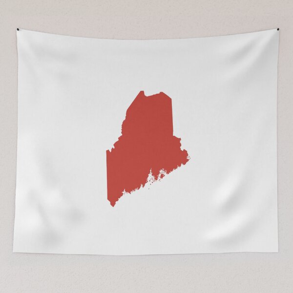 Item preview, Maine Map Silhouette – Minimal Maroon designed and sold by Paper Drip.