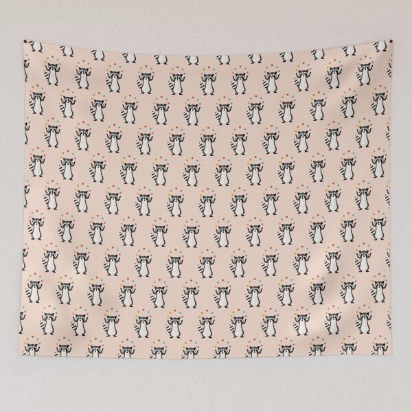 Item preview, Juggling raccoons on pink designed and sold by reneesillus.