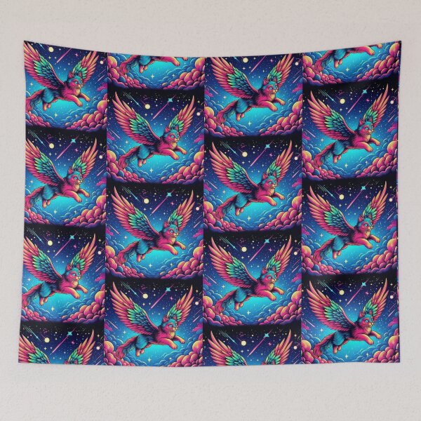 Item preview, Colorful cute mystic fantastic winged cat designed and sold by Dogandesighn.