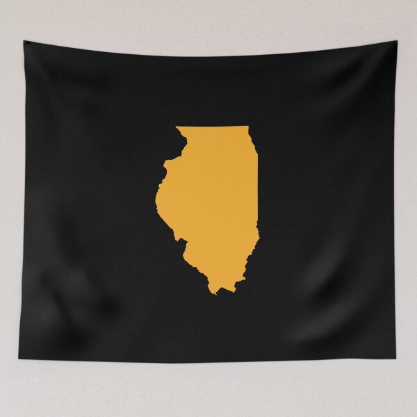 Item preview, Illinois Map Silhouette – Minimal Yellow designed and sold by Paper Drip.