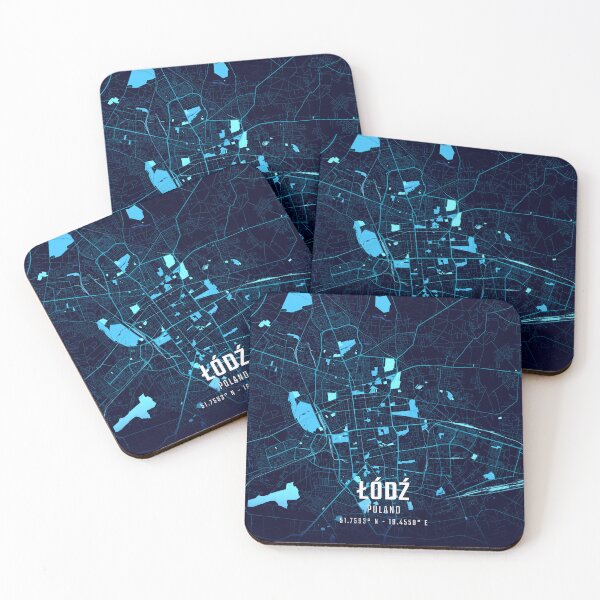 Item preview, Łódź Midnight City Map designed and sold by HomeLivingCo.