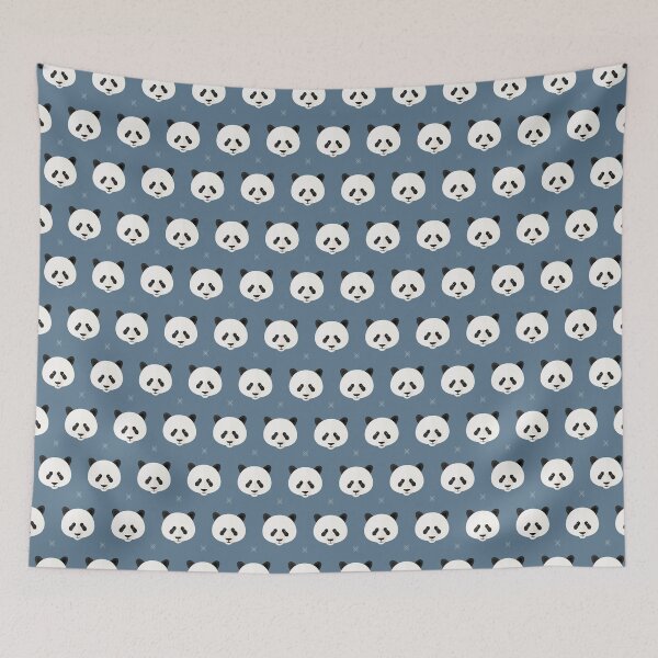Item preview, Panda heads on blue designed and sold by reneesillus.