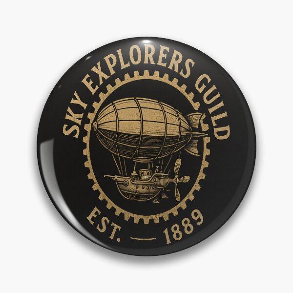 Item preview, Sky Explorers Guild – Steampunk Airship Emblem (1889 Edition) designed and sold by JaylenBlack34.