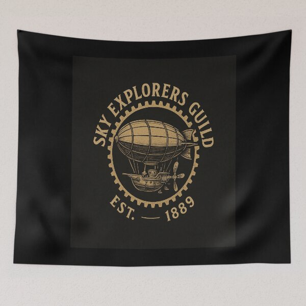 Item preview, Sky Explorers Guild – Steampunk Airship Emblem (1889 Edition) designed and sold by JaylenBlack34.