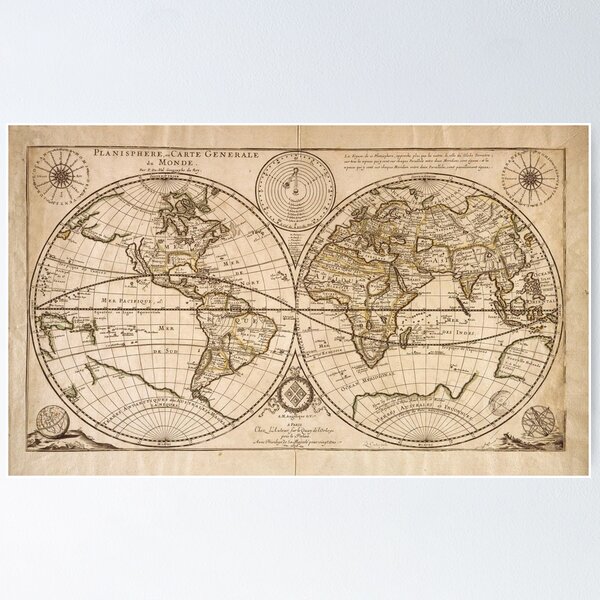 Vintage World Map Poster for Sale by ValentinaHramov