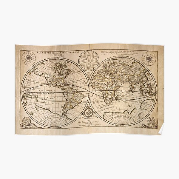 Vintage World Map Poster For Sale By ValentinaHramov Redbubble   Poster,504x498,f8f8f8 Pad,600x600,f8f8f8.u2 