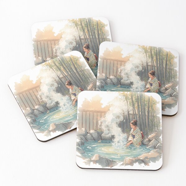 Item preview, Japanese Onsen with Geisha – Tranquil Hot Spring T-Shirt Design designed and sold by AndrewYoko.