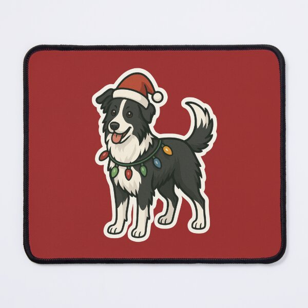 Item preview, Border Collie Christmas Lights – Smart Herding Dog in Santa Hat designed and sold by GoodyPaws.