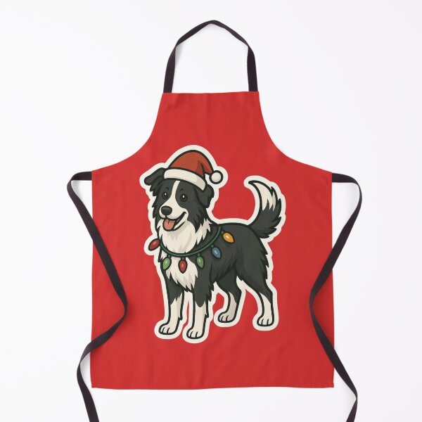 Item preview, Border Collie Christmas Lights – Smart Herding Dog in Santa Hat designed and sold by GoodyPaws.