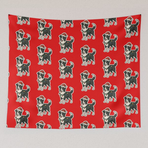 Item preview, Border Collie Christmas Lights – Smart Herding Dog in Santa Hat designed and sold by GoodyPaws.