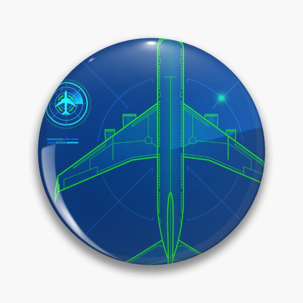 Item preview, air traffic control or  radar technology, graphic of airplane with futuristic aviation interface designed and sold by NiamLab.
