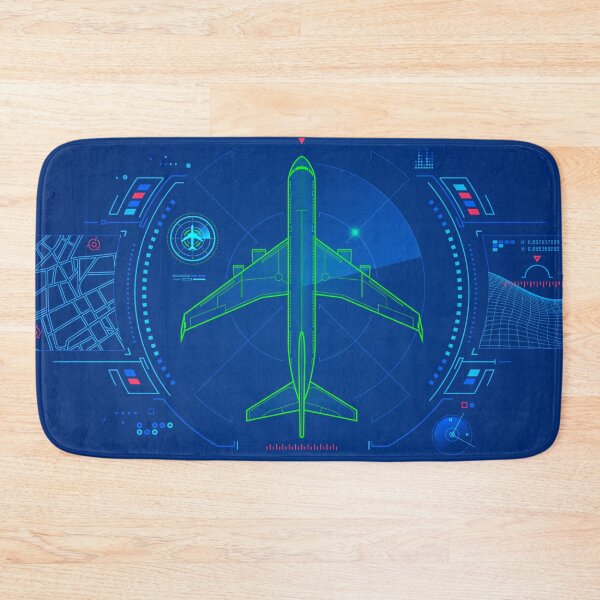 Item preview, air traffic control or  radar technology, graphic of airplane with futuristic aviation interface designed and sold by NiamLab.