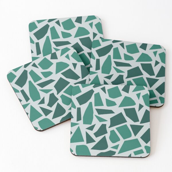 Item preview, Terrazzo pattern, chaotic small elements, squares, graphics, illustration, fabric pattern, green designed and sold by gulka8.
