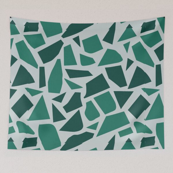 Item preview, Terrazzo pattern, chaotic small elements, squares, graphics, illustration, fabric pattern, green designed and sold by gulka8.