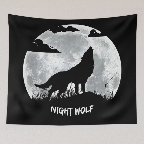 Item preview, Wolf on the background of the moon, night wolf designed and sold by DariusZD.