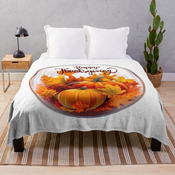 Item preview, Happy Thanksgiving – Pumpkins and Autumn Leaves Fall Design designed and sold by DesignArtist.ia.