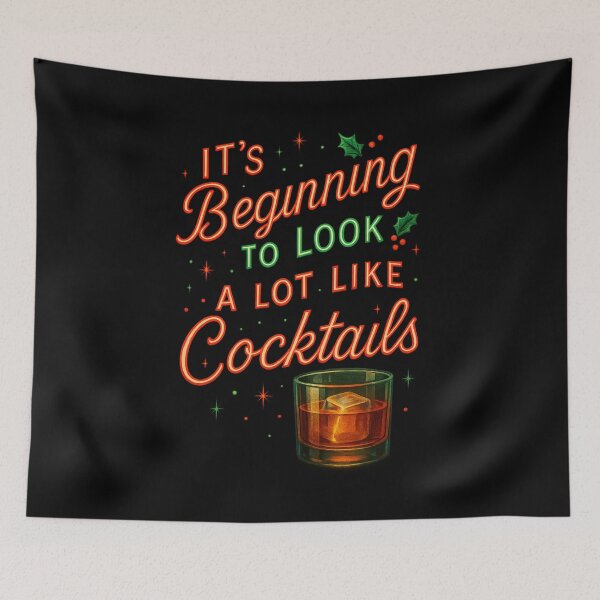 Item preview, It’s Beginning to Look a Lot Like Cocktails Retro Christmas Cheers! designed and sold by Taberland.