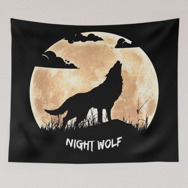 Item preview, Wolf on the background of the moon, night wolf designed and sold by DariusZD.