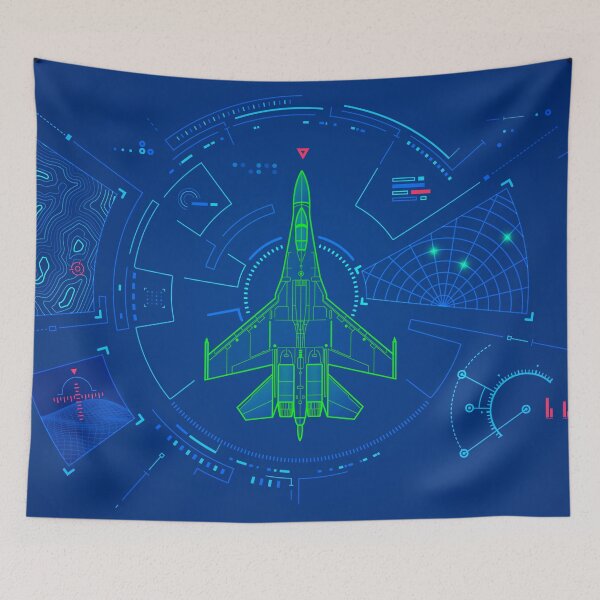 Item preview, military technology, graphic of air fighter with futuristic interface designed and sold by NiamLab.
