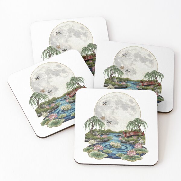 Item preview, Meigetsu — “All Night by the Pond” (Bashō Haiku Print) designed and sold by daromi.