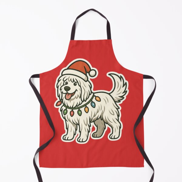 Item preview, Komondor Christmas Lights – Hungarian Sheepdog in Santa Hat designed and sold by GoodyPaws.