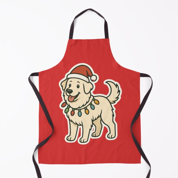 Item preview, Kuvasz Christmas Lights – Hungarian Livestock Guardian Dog in Santa Hat designed and sold by GoodyPaws.