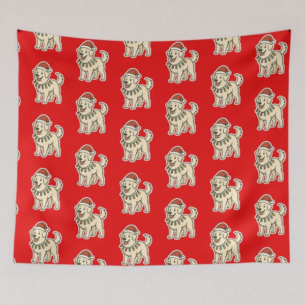 Item preview, Kuvasz Christmas Lights – Hungarian Livestock Guardian Dog in Santa Hat designed and sold by GoodyPaws.