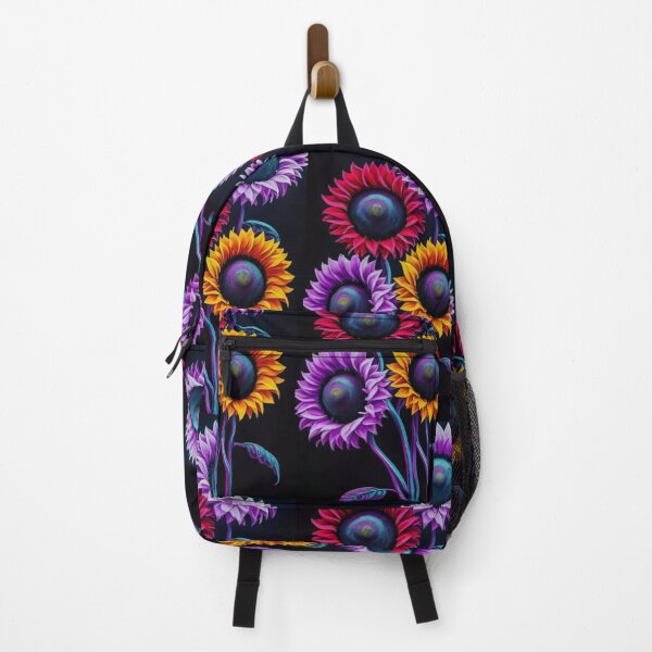 Item preview, three abstract stylish sunflowers in red and purple shades with black background. Pop art, graffiti, anime, illustration, conceptual art, vivid, cinematic designed and sold by gulka8.