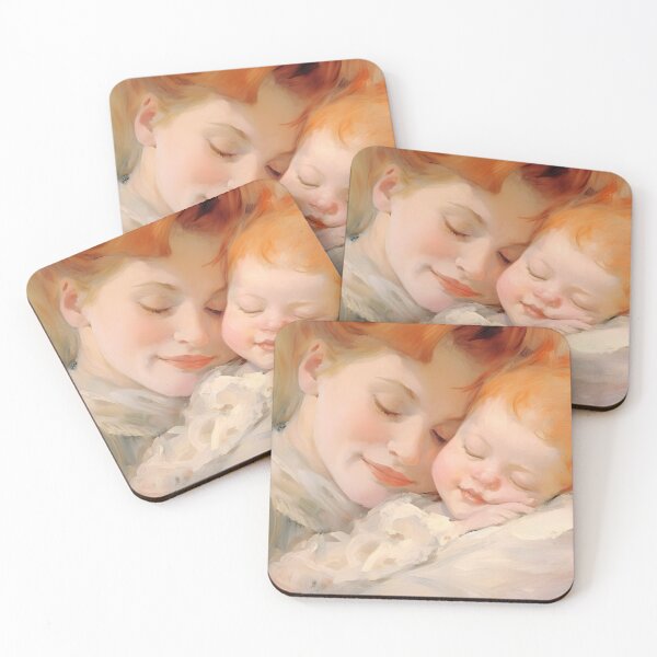 Item preview, Mother And Child Sleeping Painting, Mother And Baby Print, Neutral Motherhood Painting, Nursing Mother, Vintage Motherhood Art designed and sold by SavageVision.
