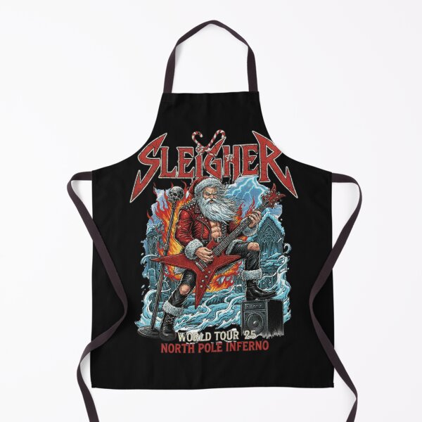 Item preview, Sleigher Christmas Metal Band T-Shirt Design - Rocking Santa Holiday Tee designed and sold by NostasStuff.