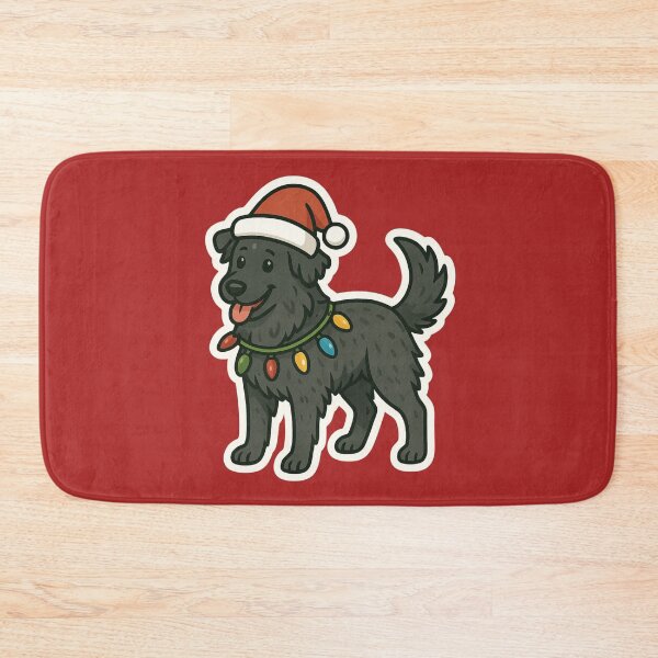 Item preview, Mudi Christmas Lights – Hungarian Herding Dog in Santa Hat designed and sold by GoodyPaws.