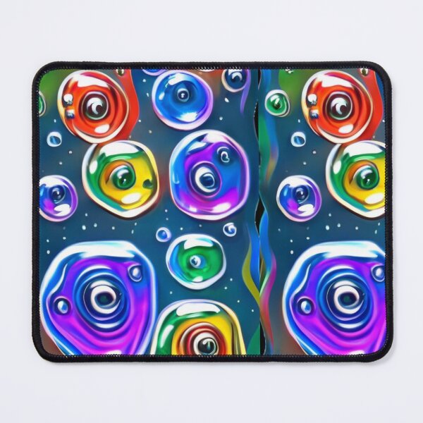Item preview, abstract and simple drawing of many amoebas with many transparent colors floating in water, dark fantasy, graffiti, anime, conceptual art designed and sold by gulka8.