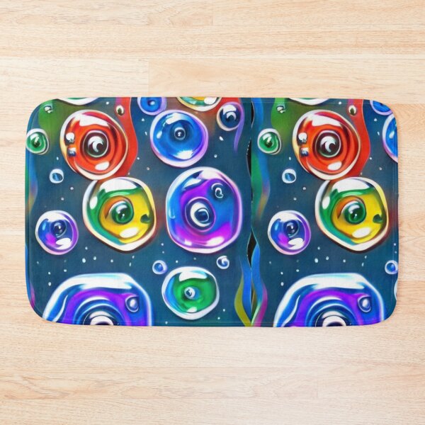 Item preview, abstract and simple drawing of many amoebas with many transparent colors floating in water, dark fantasy, graffiti, anime, conceptual art designed and sold by gulka8.