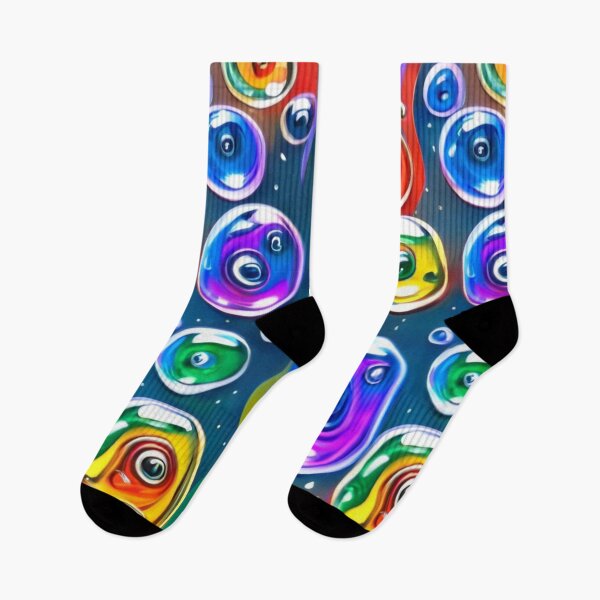 Item preview, abstract and simple drawing of many amoebas with many transparent colors floating in water, dark fantasy, graffiti, anime, conceptual art designed and sold by gulka8.