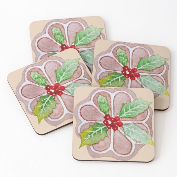 Item preview, Christmas gingerbread cookie - hand-painted with watercolor. designed and sold by Greitas.