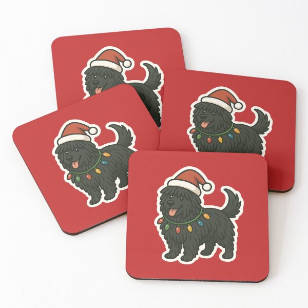 Item preview, Puli Christmas Lights – Hungarian Herding Dog in Santa Hat designed and sold by GoodyPaws.