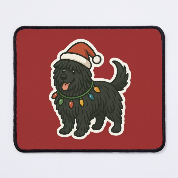 Item preview, Puli Christmas Lights – Hungarian Herding Dog in Santa Hat designed and sold by GoodyPaws.