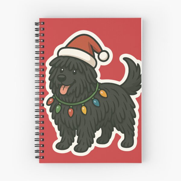 Item preview, Puli Christmas Lights – Hungarian Herding Dog in Santa Hat designed and sold by GoodyPaws.