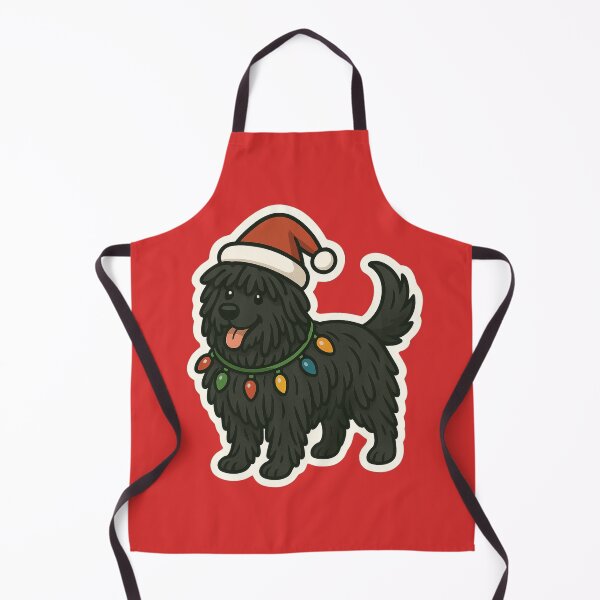 Item preview, Puli Christmas Lights – Hungarian Herding Dog in Santa Hat designed and sold by GoodyPaws.