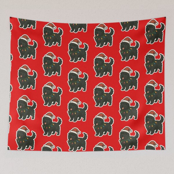 Item preview, Puli Christmas Lights – Hungarian Herding Dog in Santa Hat designed and sold by GoodyPaws.
