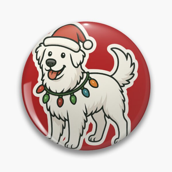 Artikelvorschau, Polnischer Tatra-Schäferhund mit Weihnachtsbeleuchtung – Owczarek Podhalański mit Weihnachtsmütze entworfen und verkauft von GoodyPaws.