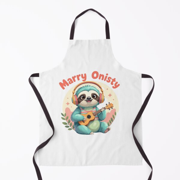 Item preview, Slow Jams & Good Vibes Sloth with Ukulele & Headphones designed and sold by ArtistryNetix.