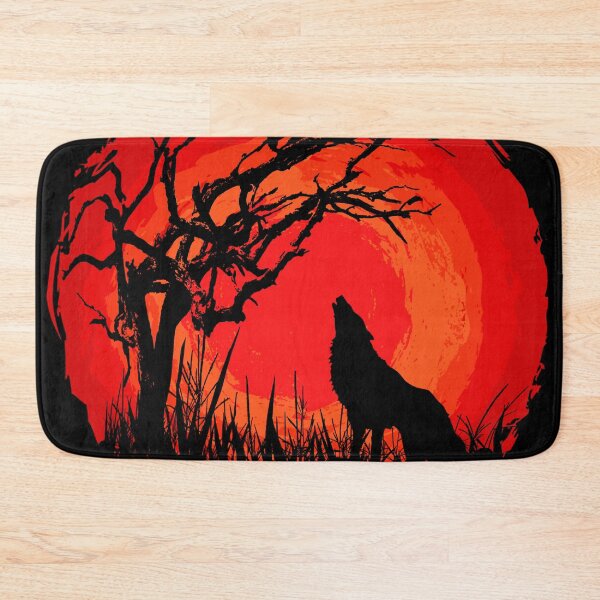 Item preview, Wolf on the background of the red moon  designed and sold by DariusZD.