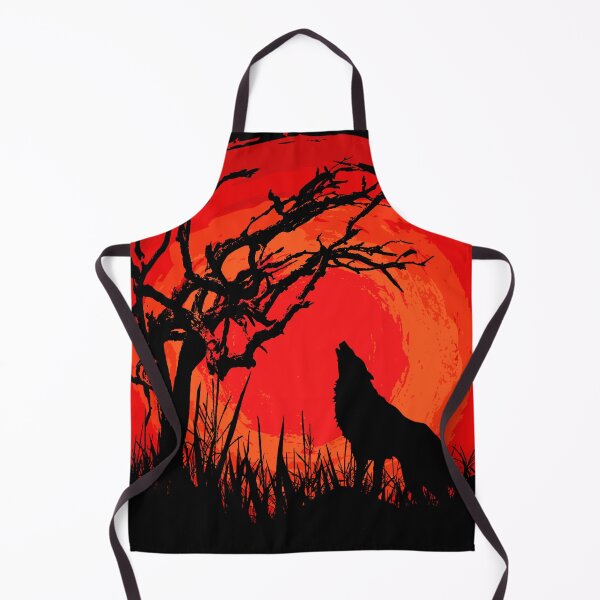 Item preview, Wolf on the background of the red moon designed and sold by DariusZD.