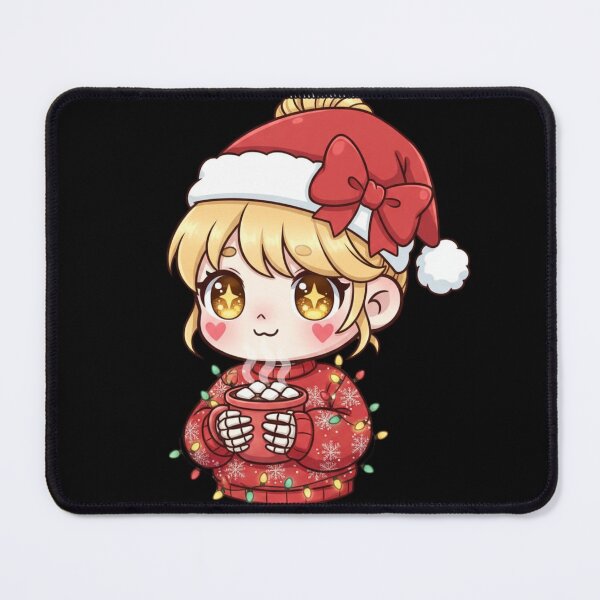 Item preview, Christmas Skeleton Girl with Hot Cocoa | Cute Kawaii Chibi Skeleton Holiday Design designed and sold by ColorSplash123.