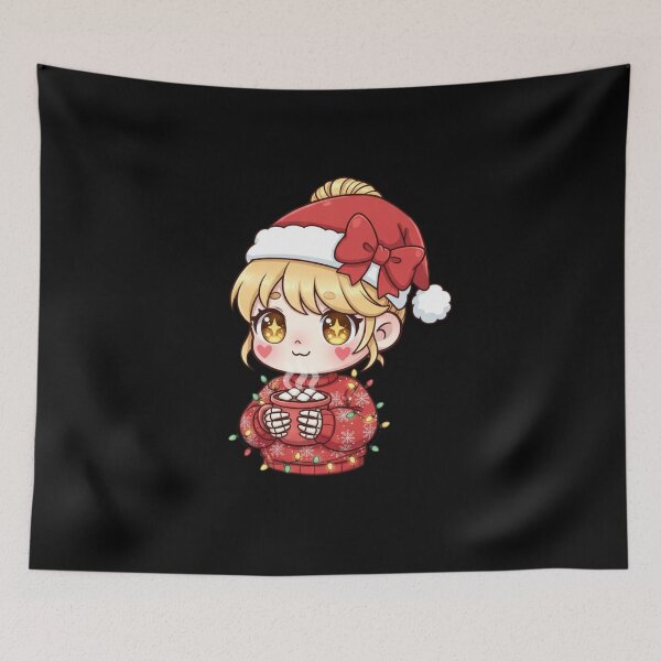 Item preview, Christmas Skeleton Girl with Hot Cocoa | Cute Kawaii Chibi Skeleton Holiday Design designed and sold by ColorSplash123.