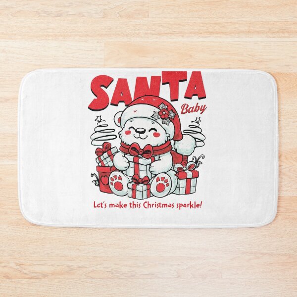 Item preview, . "Cute White Bear in Santa Hat with Christmas Gifts “  designed and sold by AG Clothing Shop.